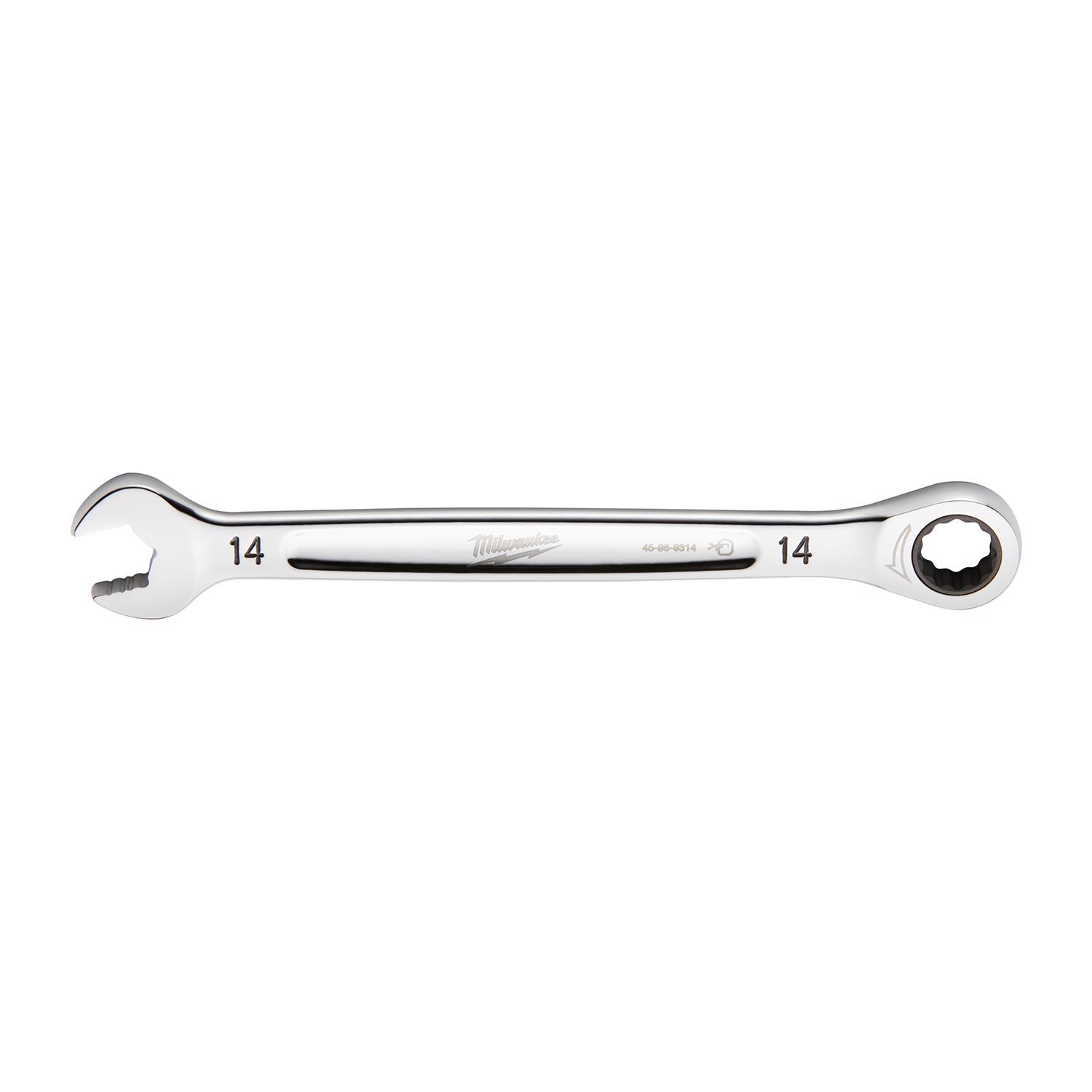 Milwaukee 14 mm X 14 mm 12 Point Metric Ratcheting Combination Wrench 7.8 in. L 1 pc