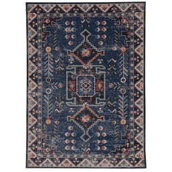 Linon Home Decor Elema 3 ft. W X 2 ft. L Ivory/Navy Washable Polyester Accent Rug