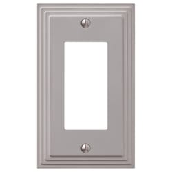 Amerelle Steps Satin Nickel Gray 1 gang Zinc Decorator Wall Plate 1 pk