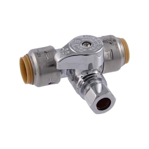 SharkBite 3/4 in. PTC X 1/4 in. Compression Brass Tee Stop - Ace