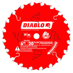 Diablo Tracking Point 6-1/2 in. D X 5/8 in. TiCo Hi-Density Carbide Framing Blade 24 teeth 1 pk