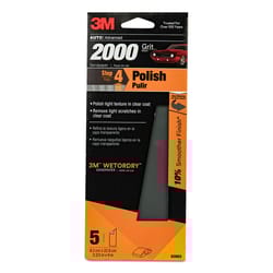 3M 9 in. L X 3-2/3 in. W 2000 Grit Silicon Carbide Sandpaper 5 pk