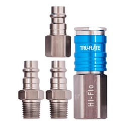 Tru-Flate 1/4 in. Coupler and Plug Kit Carded 4 pc