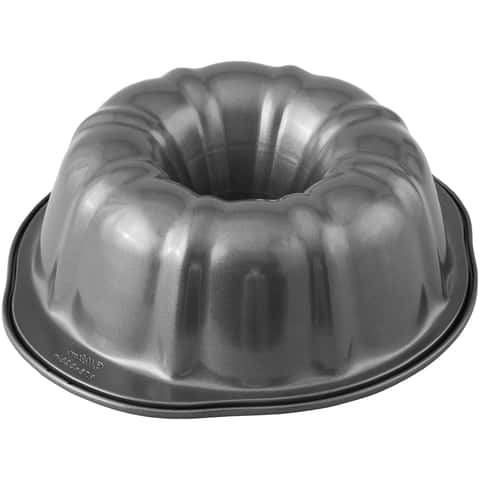 Cooking Light Fluted Cake Bundt Pan, Premium Non-Stick, 9, Gray 