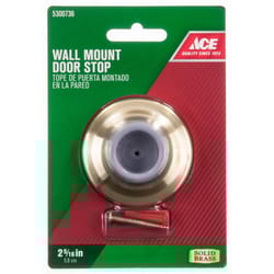 Ace 2-5/16 in. W Solid Brass Gold Wall Door Stop Mounts to door and wall 1/8 in.