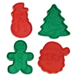 R&M International Corp Green/Red Plastic Cookie Stamp