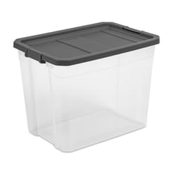 Sterilite 108 qt Clear/Gray Storage Box 19.375 in. H X 25.75 in. W X 18.375 in. D Stackable