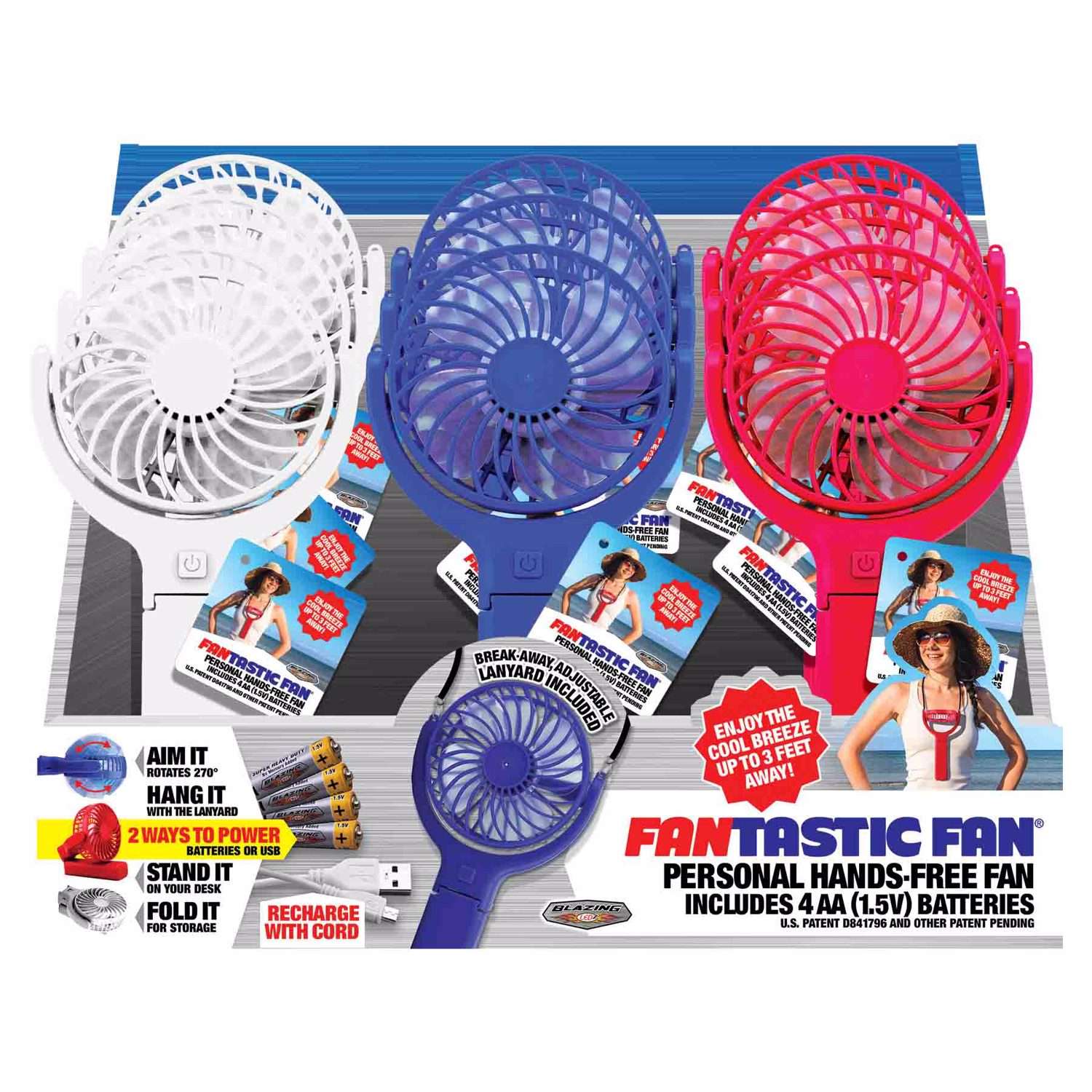 Blazing LEDz Fantastic Fan Hands Free Personal Fan Plastic 1 pk - Ace  Hardware
