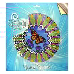 Spinfinity Designs Multi-color Stainless Steel 12 in. Animated Butterfly Large Outdoor Spinner