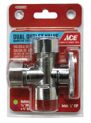 Ace 1/2 in. FPT X 1/2 in. Brass Dual Shut-Off Valve