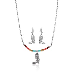 Montana Silversmiths Women's Beaded Cowboy Boot Silver Jewelry Sets Water Resistant