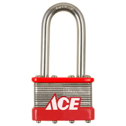 Ace 2 in. H X 1-3/4 in. W Stainless Steel 4-Pin Cylinder Padlock 1 pk