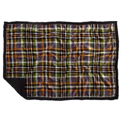 Carstens Inc Multicolored Sherpa Gray Plaid Blanket 28 in. W X 40 in. L