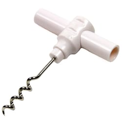 Chef Craft White Plastic/Steel Corkscrew