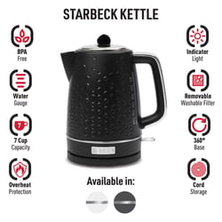 Haden Starbeck Black Steel 1.7 L Electric Tea Kettle