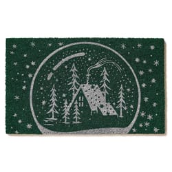 Entryways 17 in. W X 28 in. L Green Snow Globe Coir Door Mat