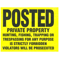 HILLMAN English Yellow Private Property Sign 11 in. H X 11 in. W