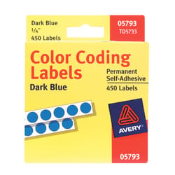 Avery 0.25 in. H X 1/4 in. W Round Blue Color Coding Label 450 pk