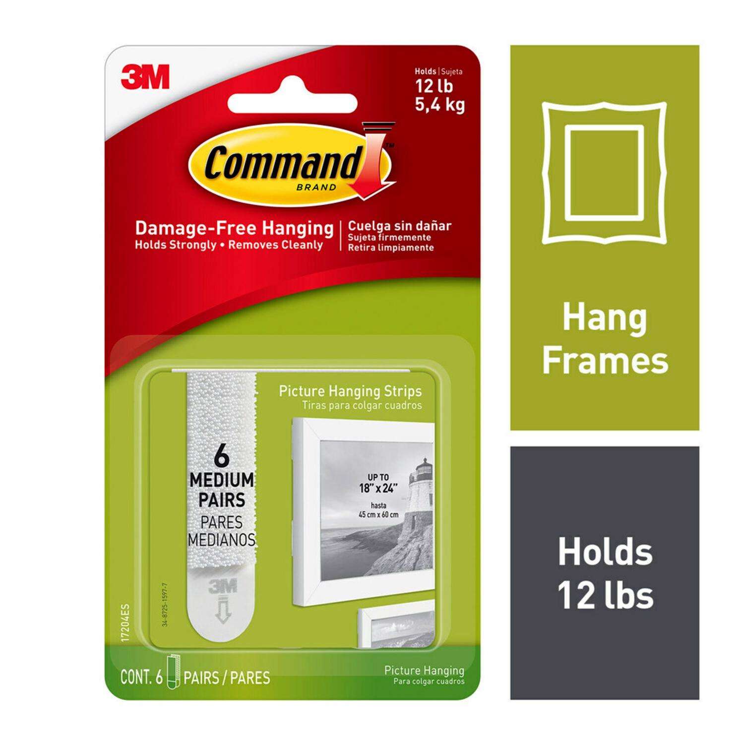 3M Command Black Large Picture Hanging Strips 16 lb 4 pk - Ace Hardware