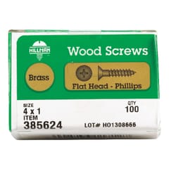 Hillman No. 4 X 1 in. L Phillips Wood Screws 100 pk