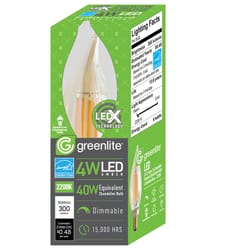 Greenlite C10 E26 (Medium) LED Flame Bulb Warm White 40 W 1 pk