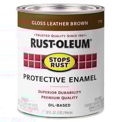 Rust-Oleum Stops Rust Indoor and Outdoor Gloss Leather Brown Oil-Based Protective Paint 1 qt