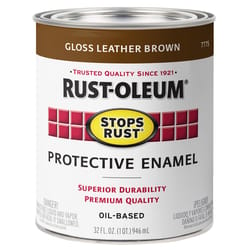 Rust-Oleum Stops Rust Indoor and Outdoor Gloss Leather Brown Oil-Based Protective Paint 1 qt