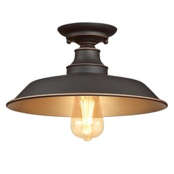 Westinghouse Iron Hill 5.71 in. H X 12 in. W X 12 in. L Oil Rubbed Bronze Ceiling Fixture