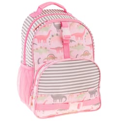 Stephen Joseph All Over Print Pink Dino Backpack 16 in. H X 12 in. W