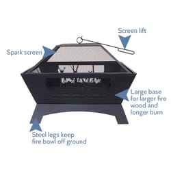 Blue Sky Outdoor Living 27.95 in. W Steel Square Wood Fire Pit