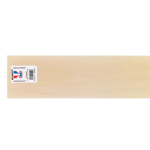 Midwest Products 1/8 in. T X 1/8 in. W X 2 ft. L Basswood Strip #2/BTR Premium Grade