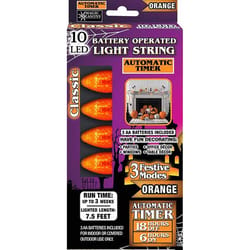 Magic Seasons Orange/Purple 9 in. Prelit String Lights