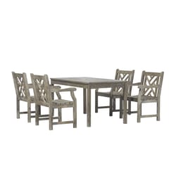 Azen Oliver 5 pc Gray Wood Traditional Dining Set