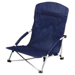 Picnic Time Tranquility Navy Blue Beach Folding Armchair