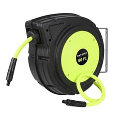 Air Reel Retractable 3/8 in. x 50 ft. Premium Commercial Flex Hybrid Polymer Hose Max 300 PSI Heavy-Duty Steel Frame