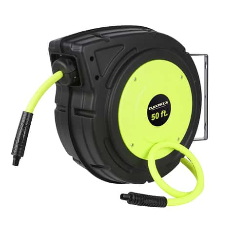 Legacy Flexzilla 50 ft. L X 3/8 in. D Hybrid Polymer Retractable Air Hose  Reel 150 psi Zilla Green