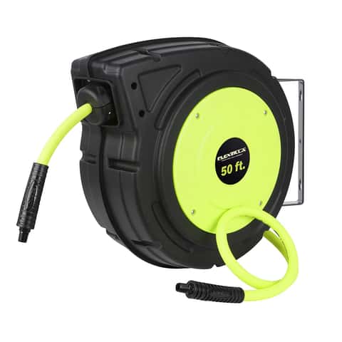 Legacy Flexzilla 50 ft. L X 3/8 in. D Hybrid Polymer Retractable Air Hose  Reel 150 psi Zilla Green - Ace Hardware