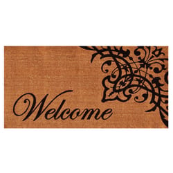 Home & More 2.5 ft. W X 4 ft. L Multi-color Scroll Welcome Coir Door Mat