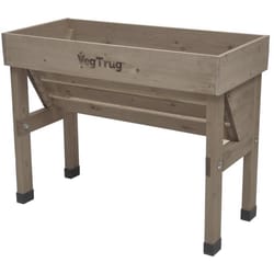 VegTrug 31.5 in. H X 40.55 in. W X 18 in. D Cedar Wall Hugger Planter Gray