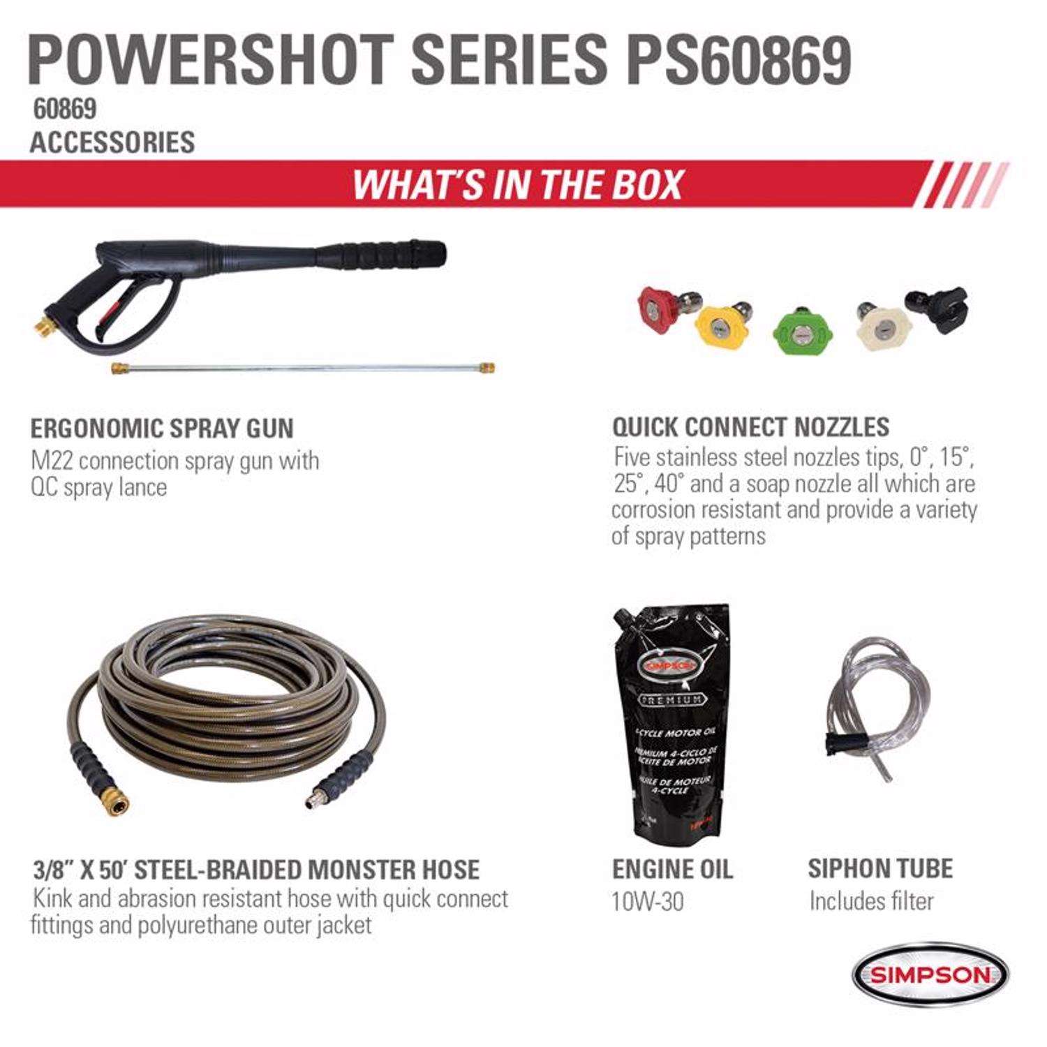 Simpson PowerShot PS60869 Honda 4000 psi Gas 3.5 gpm Pressure Washer Mfr 60869 Ace Hardware