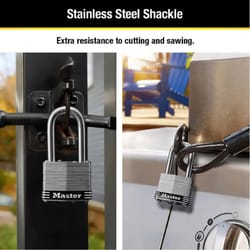 Master Lock 1.75 in. W Stainless Steel 4-Pin Tumbler Padlock Keyed Alike