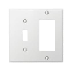 Amerelle Pro Smooth White 2 gang Stamped Steel Decorator/Toggle Wall Plate 1 pk