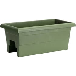 Novelty 10 in. H X 12 in. W X 24 in. D Plastic Countryside Over-The-Rail Deck Rail Planter Sage