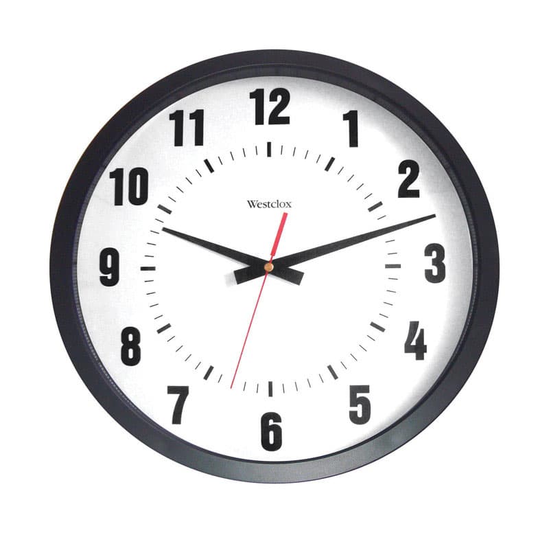 UPC 844220000194 product image for Westclox 14 in. L x 12 in. W Indoor Analog Wall Clock Black/White Plastic | upcitemdb.com