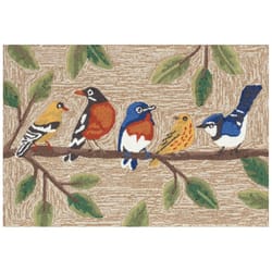 Liora Manne Frontporch 2 ft. W X 3 ft. L Natural Birds On A Branch Acrylic/Polyester Rug