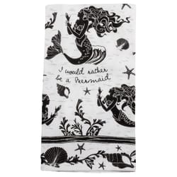 Karma Boho Black and White Cotton Mermaid Tea Towel 1 pk