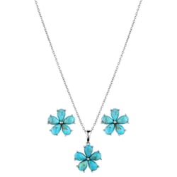 Montana Silversmiths Women's Floral Sky Silver/Turquoise Necklace One Size Fits Most