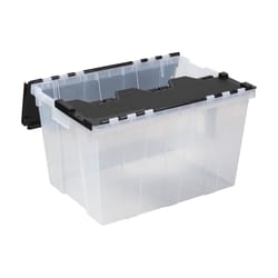 Tough Box 27 Gallon Clear Storage Tote with Gray Lid