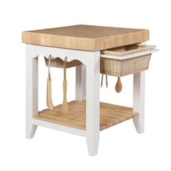 Linon Home Decor Lindhome Farmhouse 30 in. W X 30 in. L Square Kitchen Cart