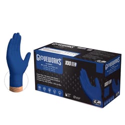 Gloveworks Nitrile Disposable Gloves Medium Royal Blue Powder Free 100 pk